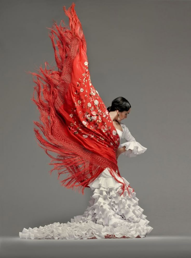 Flamenco dancer with a red shawl